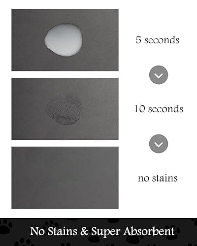 Pet Feeding Mat-Absorbent Dog Mat for Food and Water Bowl-No Stains Quick Dry Dispenser Mat-Dog Accessories Pet Supplies-Bowl for Messy Drinkers（Darkgrey,16"x24" thumbnail 2
