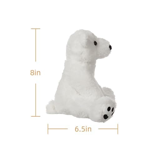 Apricot Lamb Toys Plush White Polar Bear Stuffed Animal Soft Cuddly Perfect for Child （White Polar Bear ，8 Inches - Small-8" thumbnail 3