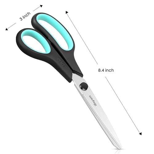 iBayam 3-Pack 8" Heavy Duty Scissors with Ultra Sharp Blades and Comfort Grip Handles - For Office, Home, School, Sewing, and Crafts thumbnail 2