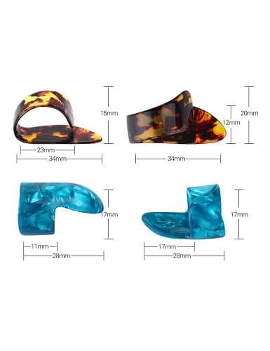 Thumb Finger Picks Plectrum With Plastic Case, SUNLP Stainless Steel Metal Celluloid Guitar thumb finger picks and Free 8pcs 0.46mm Guitar Picks For Mandolin Banjo Harp Thumb Finger Picks thumbnail 3