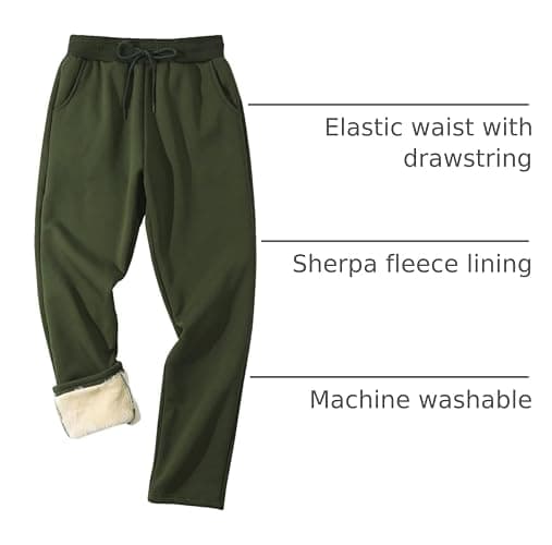 Gihuo Men's Winter Fleece Pants Sherpa Lined Sweatpants Active Running Jogger Pants thumbnail 4