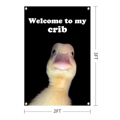 Welcome to My Crib Flag，2x3 Feet Tapestry Funny Poster Durable Man Cave Wall Flag with Brass Grommets room decor for bedroom Banner thumbnail 3