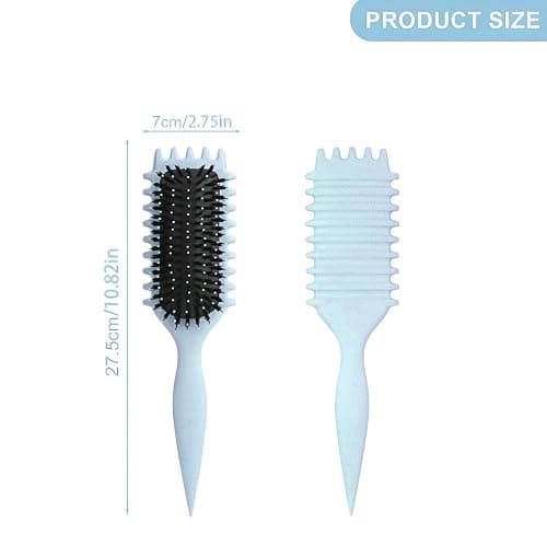 Lockenbürste & Curly Hair Brush für Lockiges Haar - Verbessert den Sprung der Locken, Reduziert Frizz bei welligem und curly Haar - Ergonomisches Design für alle Haartexturen (Blau) thumbnail 7