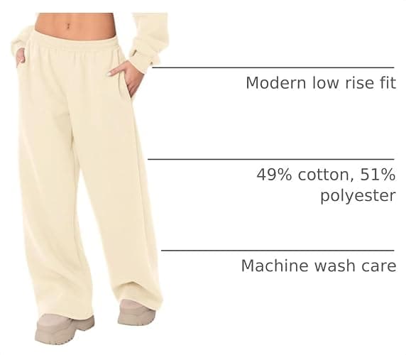 LOMON Wide Leg Sweatpants Women Fleece Sweat Pants Fall Winter Clothes 2026 | Teen Girl Baggy Spring Inner Drawstring Waist Jogger Sweatpant with Pockets thumbnail 4