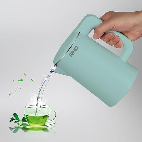 RHD Small Electric Kettle 0.8L, 1000W Fast Boil, Stainless Steel, Green | Auto Shut-Off, Boil-Dry Protection, Mini Travel Kettle for Dorm Hotel, Coffee Tea RV Office thumbnail 2