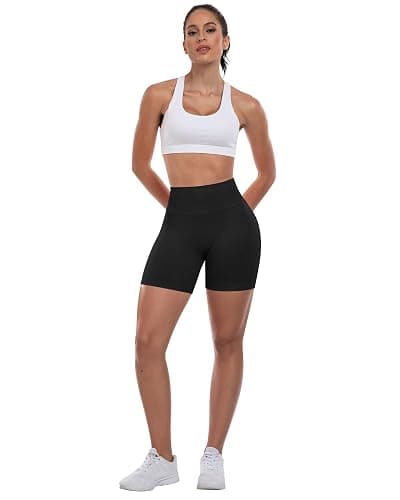 ATHVOTAR Workout Gym Shorts Women, High Waisted Seamless Butt Lifting Scrunch Butt Sports Shorts thumbnail 3