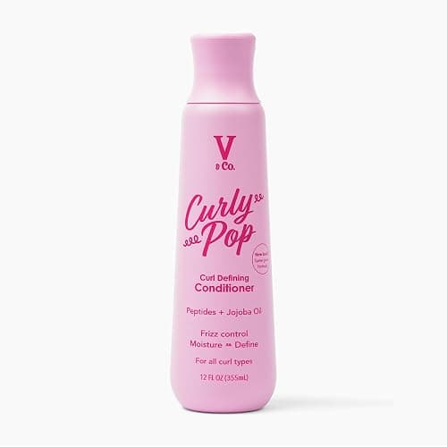 V&Co. Curly Pop Curl Defining Conditioner – Sulfate Free & Paraben Free Hydrating Hair Care with Peptides, Amino Acids & Jojoba Oil for Moisture, Frizz Control & Curl Definition – 12 fl oz - Image 1