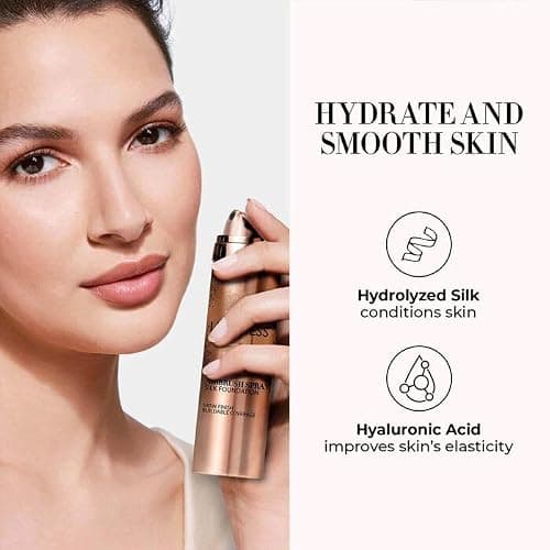 LUMINESS Silk Airbrush Spray Foundation & Buffing Brush Kit – Full Coverage Foundation & Dual-Sided Buffing Brush - Buildable Coverage, Anti-Aging Formula Hydrates & Moisturizes (Shade - Medium) thumbnail 5