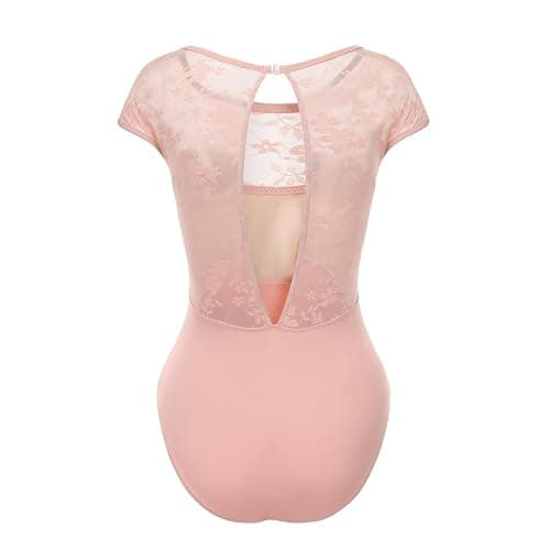 Lanbodance Women Short Sleeve Ballet Leotards for Adult Dance Gymnastics Bodysuit thumbnail 2