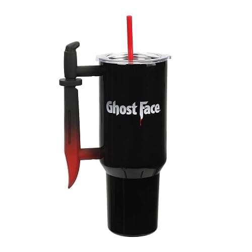 Bioworld Ghostface Text and Logo 40 Oz. Stainless Steel Tumbler With Dagger Handle thumbnail 3