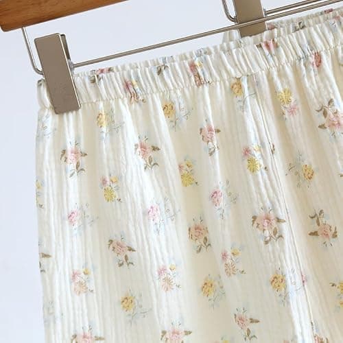codcm Womens 3pcs Cotton Pajamas Set Short Sleeve Sleepwear Fruit Print Cute Pj Set with Long Pants thumbnail 6