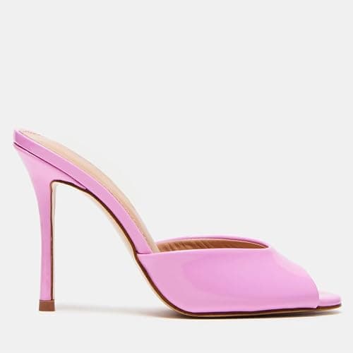 Yishaweiqi Women's Mesh Heeled Sandals Peep Toe Mules Slip on Stiletto High Heels Dress Sexy Slide Sandals thumbnail 3