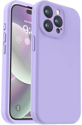 Vooii Compatible with iPhone 15 Pro Max Case, Upgraded Premium Silicone, [Camera Protection] [Soft Anti-Scratch Microfiber Lining] Shockproof Phone Case for iPhone 15 Pro Max 6.7 inch - Light Purple - Image 1