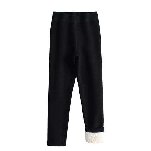 Looching Baby Toddler Girls Winter Fleece Lined Leggings Warm Full Length Pants Basic Cotton Thick Tights 1 Pack thumbnail 3