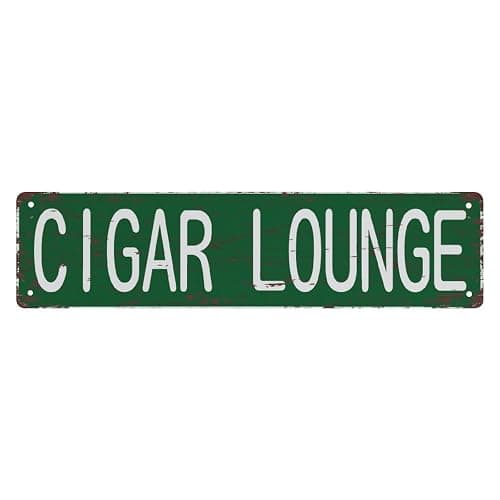 Street Sign Cigar Lounge Poster For Home Office Bedroom Outdoors Cafes Pub Wall Decor Plaque Sign 16X4 Inch - Image 1