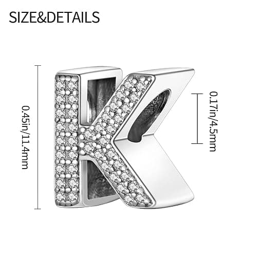 TINSLO Women 925 Sterling Silver Charms A-Z Letters Beads Pendant for Bracelets Women Fit Pandora Bracelets Hypoallergenic Beads thumbnail 3