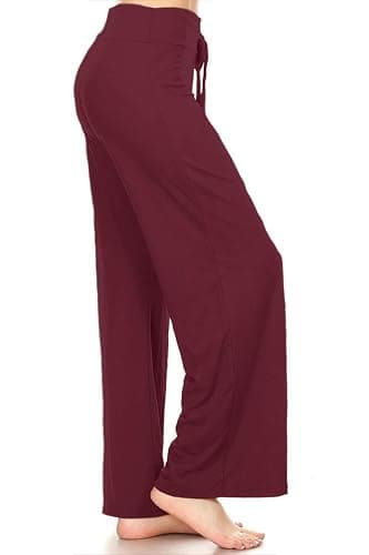 Leggings Depot Women's Drawstring Pajama Pants Wide Leg Casual Comfy Sleepwear for Lounge and Yoga thumbnail 2