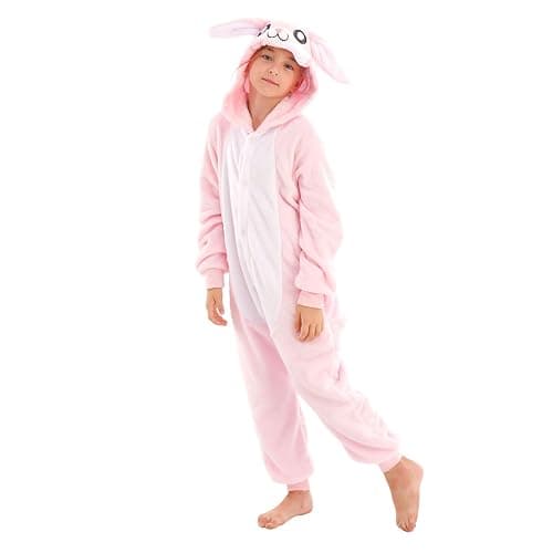 LOBUJOU Animal Hooded Onesie Costume for Kids Adults Boys Girls Halloween Easter Mens Womens Cosplay Outfit Kit Bunny thumbnail 4