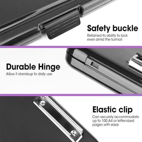 8 Pack Clipboard with Storage, High Capacity Storage Clipboard 8.5 x 11 with Pen Holder, Letter / A4 Size, Inner Plastic Folder Attached for Teacher Office Home, Size 13.4 x 9.4 x 0.9 in thumbnail 5