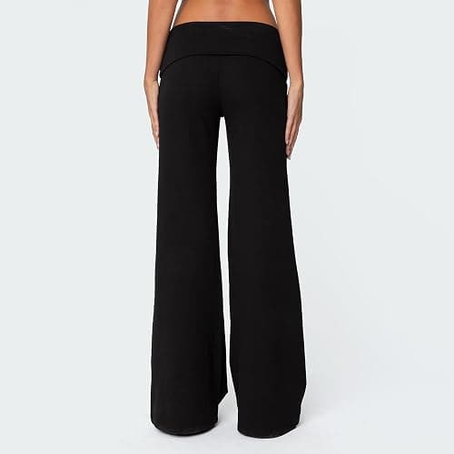 Qmlyev Wide Leg Sweatpants for Women Fold Over Low Rise Flare Yoga Lounge Pants Back to School Clothes for Teen Girls thumbnail 5