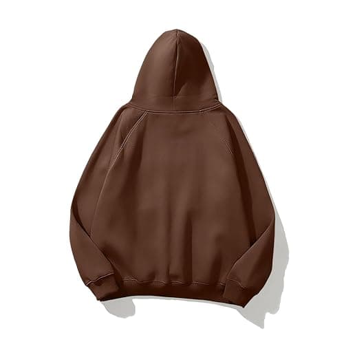 SHBECYDE Women Solid Basic Loose Fleece Hoodies Sweatshirt Oversized Long Sleeve Drop Shoulder Kangaroo Pockets Pullovers Top thumbnail 2