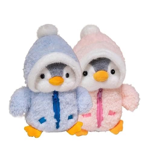 Christmas Plush Penguin Stuffed Animal 9.8" Cute Stuffed Penguin Plush Toys | Penguin Stuffed Animals with Fuzzy Fleece Jacket and Hat Little Plush Dolls for Boys Girls, Birthday Gifts - Image 1