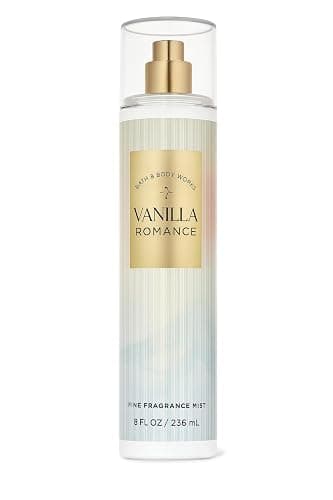Bath & Body Works Vanilla Romance Fine Fragrance Mist 8 fl oz – Sweet Vanilla, Jasmine Petals & Amber Blend – Body Spray for Women & Men – Light Scented Mist for Daily Refresh or Layering - Image 1