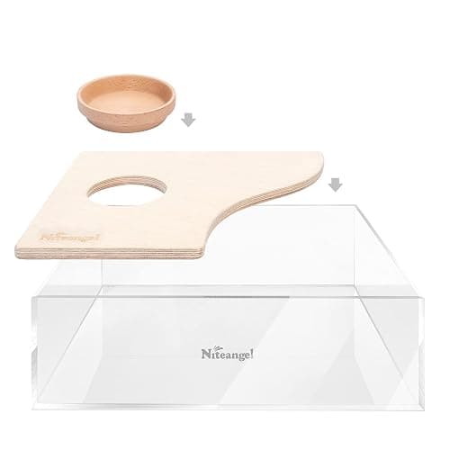 Niteangel Small Animal Sand-Bath Box - Acrylic Critter's Sand Bath Shower Room & Digging Sand Container for Hamsters Mice Lemming Gerbils or Other Small Pets (Birch-Wood, Rectangle) thumbnail 6