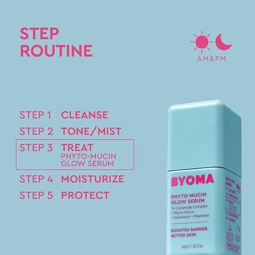 BYOMA Phyto-Mucin Glow Serum - Mucin Face Serum for Glass Skin - Plumps, Primes + Hydrates - Flawless Primer and Makeup Base - Strengthens Skin Barrier - 1.35 fl.oz thumbnail 6