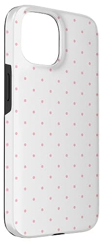 White and Light Pink Polka Dot Cute Boho Tiny Polkadot Case for iPhone 15 thumbnail 3