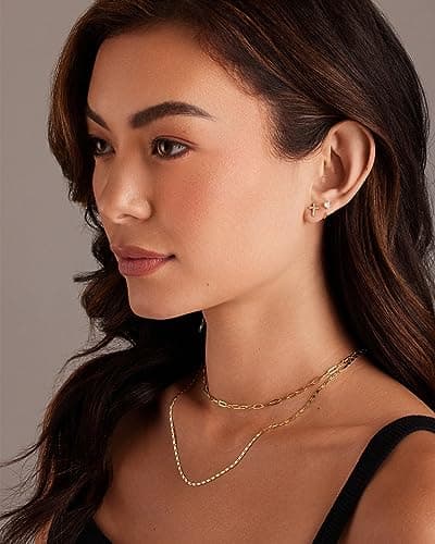 PAVOI 14K Yellow Gold Plated 925 Sterling Silver Earrings | Pave CZ Yellow Gold Cross Earrings for Women thumbnail 4