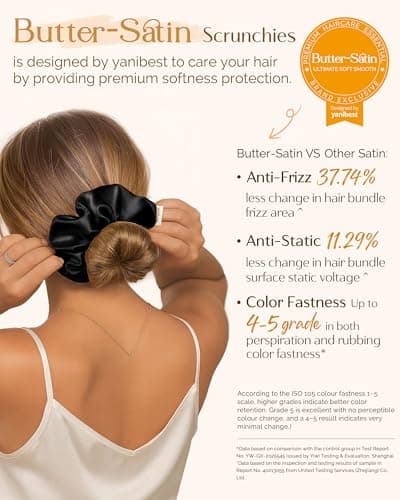 Yanibest 8 Pcs Satin Scrunchies - Silk Scrunchies Ponytail Holders, Soft Satin Hair Ties No Damage, Hair Accessories for Women thumbnail 3