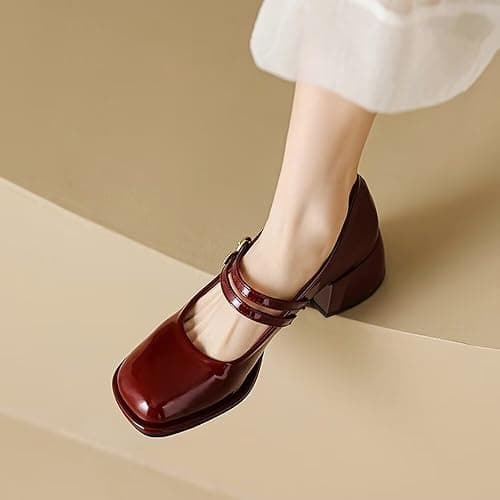 Stunner Women's Chunky Low Block Heel Dress Shoes Mary Janes Heels for Women Comfortable Closed Toe Work Pumps 2 thumbnail 2