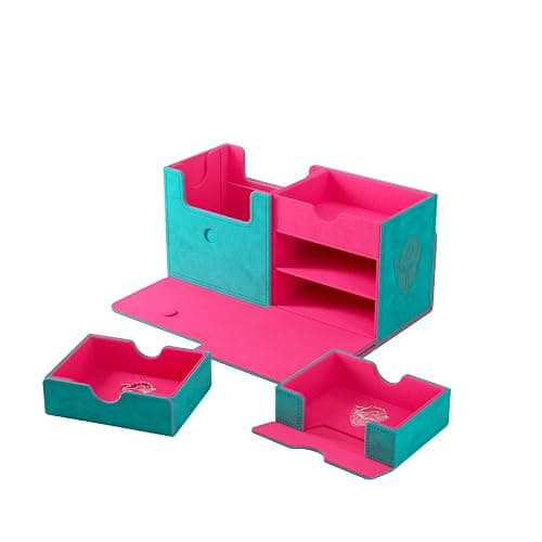 Gamegenic The Academic 133+ XL Premium Deck Box | Double-Sleeved Card Storage | Card Game Protector | Holds Up to 122 Cards Plus Game Accessories | Teal/Pink Color | Made thumbnail 8