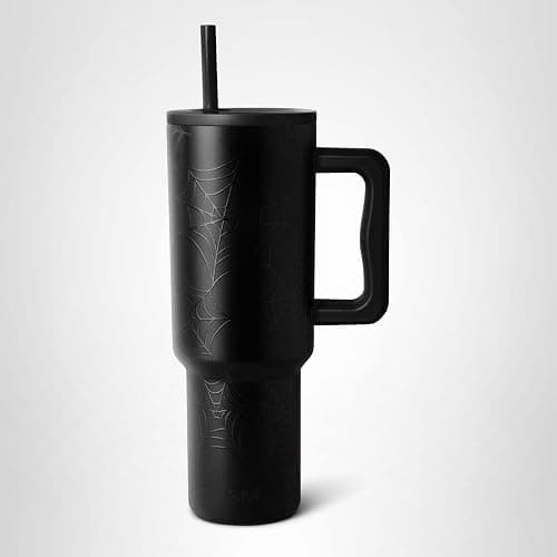 Simple Modern Halloween Tumbler with Handle | 40oz | Spiderweb | Trek Tumbler, Travel Mug | Insulated Water Bottle, Cupholder Friendly, Stainless Steel Cup, Spiderwebs thumbnail 12