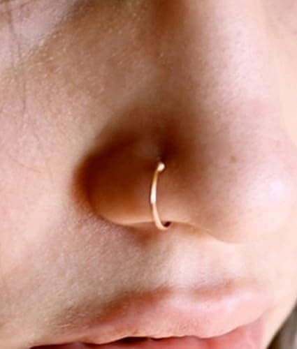 MODRSA Fake Nose Ring Hoop Double Fake Septum Rings Fake Nose Piercing Clip on Earring Hoops Faux Nose Rings Lip Ring thumbnail 3