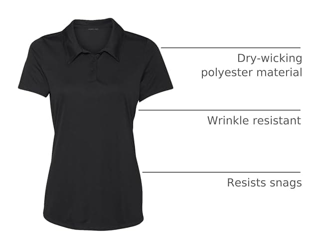Women's Dry-Fit Golf Polo Shirts 3-Button Golf Polo's in 20 Colors XS-3XL Shirt thumbnail 4