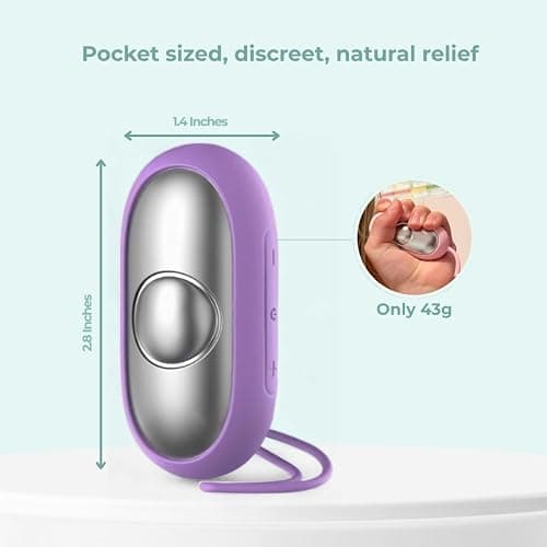 Glowco CalmCarry Sleep Aid Device – Handheld Microcurrent Relaxation Tool, Supports Calm, Focus & Gentle Relief, USB Rechargeable, Portable Wellness Device for Adults & Kids | Purple Calm Carry thumbnail 4