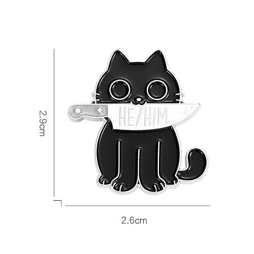 COLORFUL BLING Pride Pronouns Cute Cat Pin Brooch Letters She They/He Him/They Them/She Her/He for Women Men Unisex Jewelry Gifts Gender Identity Bulk Pins for Pride Lapel thumbnail 2
