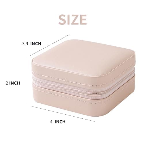 KElofoN Travel jewelry case Travel jewelry box Travel Jewelry Organizer Small box Gift for Girls Women with Mirror(Pink) thumbnail 3