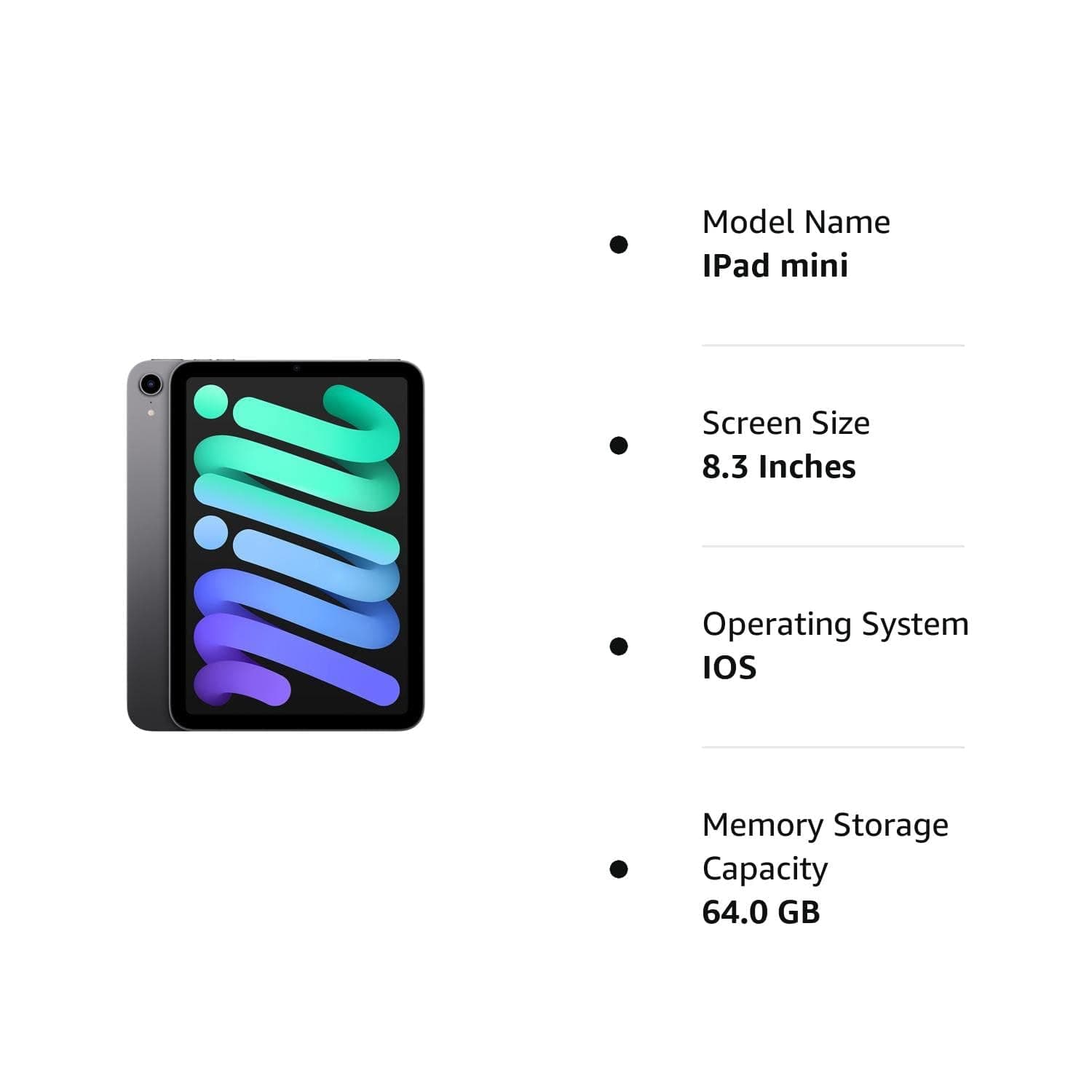 Apple iPad Mini 6 2021 (8.3 pulgadas, Wi-Fi, 64 GB) - Gris espacial (reacondicionado) thumbnail 6