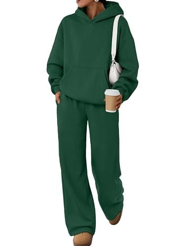 Trendy Queen 2 Piece Lounge Sweat Sets Plus Size Fall Fashion Matching Sweatsuits Wide Leg Pants Travel Outfit Winter Clothes - Image 1