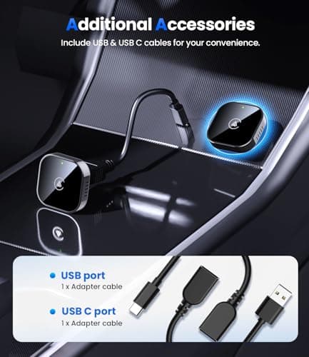 Teeran 2 in 1 Wireless CarPlay and Android Auto Adapter, Easy Setup Plug and Play, Fast Seamless Use, Supports 1000+ Cars with Built-in Wired CarPlay/Android Auto Compact Car Adapter 2026 Upgraded thumbnail 9