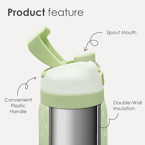 Polka Dots Insulated Stainless Steel Water Bottle with Straw for Sports and Travel, 32oz, Gifts for Women Girls Friends Teens Birthday Christmas thumbnail 3
