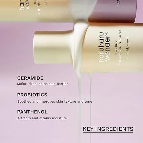 haruharu Wonder Black Rice Probiotics Barrier Essence, Skin Flooding & Layering, Strengthens Skin Barrier, Moisturizes, Glowy Radiant Skin, Ceramide & Panthenol, Holiday Stocking Stuffer, 4.05 fl.oz thumbnail 3