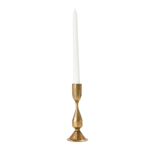 Creative Co-Op Round Hand-Forged Metal Taper Holder, Antique Brass Finish thumbnail 4