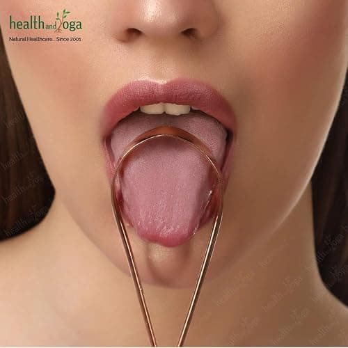 HealthAndYoga™ qLoop Copper Tongue Cleaner - Easy One Hand Use - Larger Surface Coverage - Ayurvedic Copper Health for Fresh Breath and Total Oral Hygiene (Single) thumbnail 2