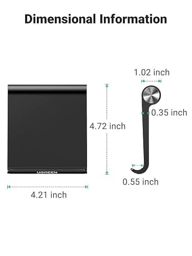 UGREEN Tablet Stand Holder Adjustable Portable Desktop Dock Office Compatible with iPad Pro 11 9.7 10.5 Air Mini 5 4 3 2 iPhone 17 16 15 14 13 12 Black thumbnail 6
