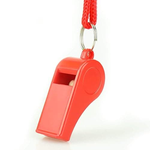 Hipat Red Emergency Whistles with Lanyard, Loud Crisp Sound, 2 Packs Plastic Whistles Ideal for Lifeguard, Self-Defense and Emergency thumbnail 5