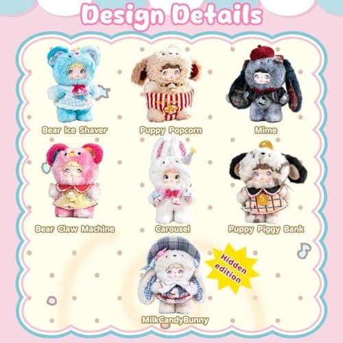 Mckkymi Plush Blind Box,Kawaii Nommi About The Childhood Series Stuffed Blind Box Doll 1PC,Unique Designs Keychain & Bag Charm,Cute Anime Vinyl Plushies Collectible for Birthday (Random 1PC) thumbnail 2